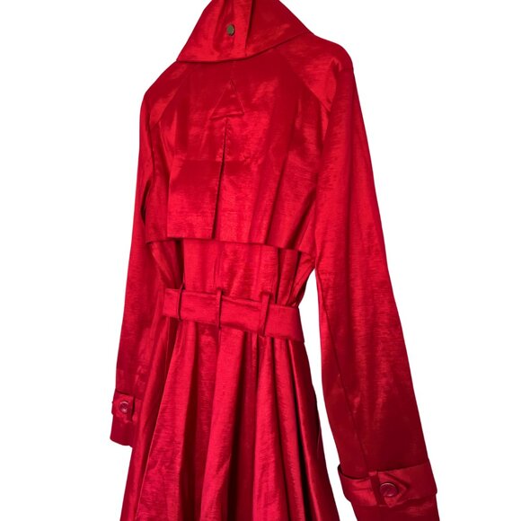 Belle Fare Elegant Red Trench Coat | Boutique - Picture 8 of 8
